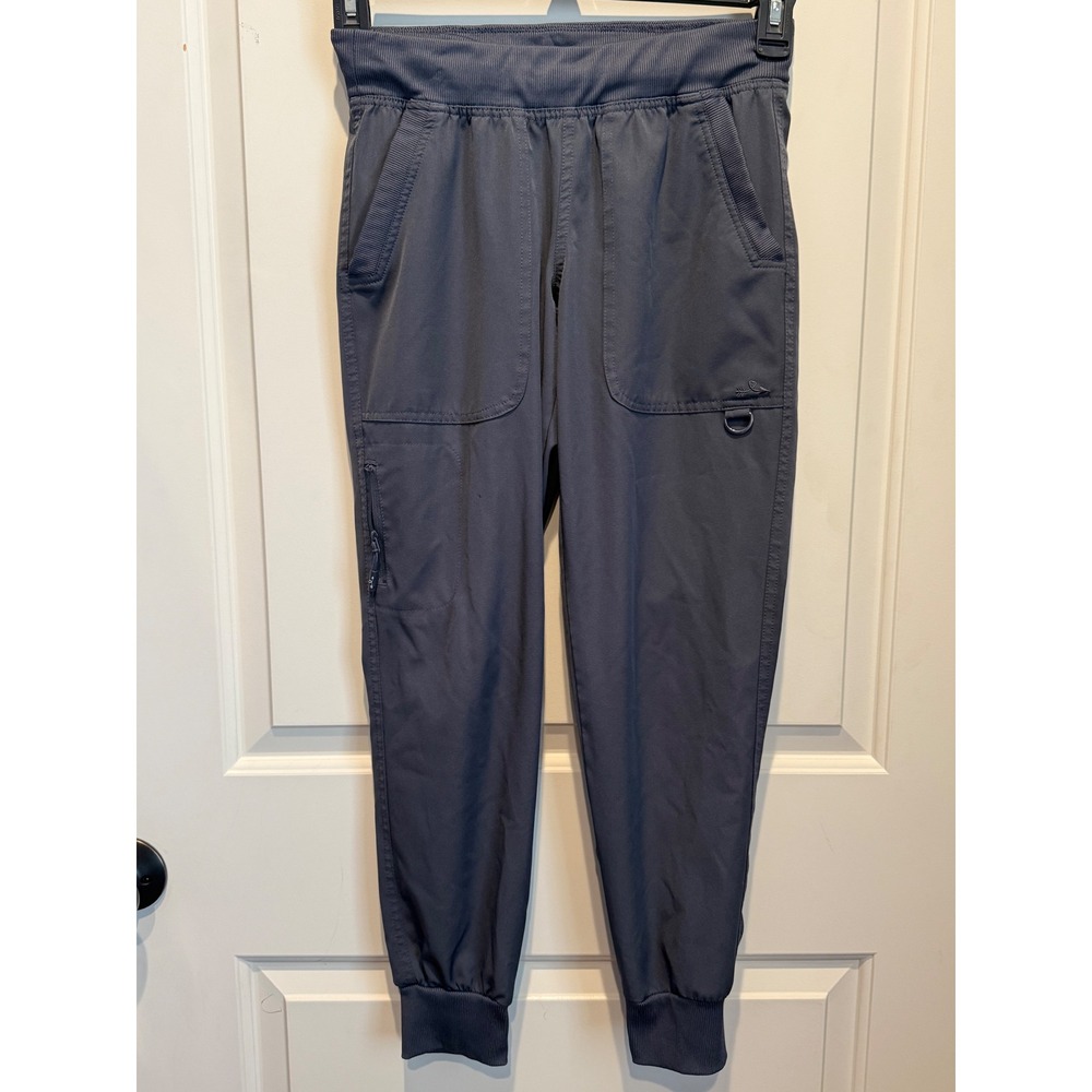 Ava Therese by Med Couture Women Charcoal Gray Scrub Joggers 3077 Petite XSP